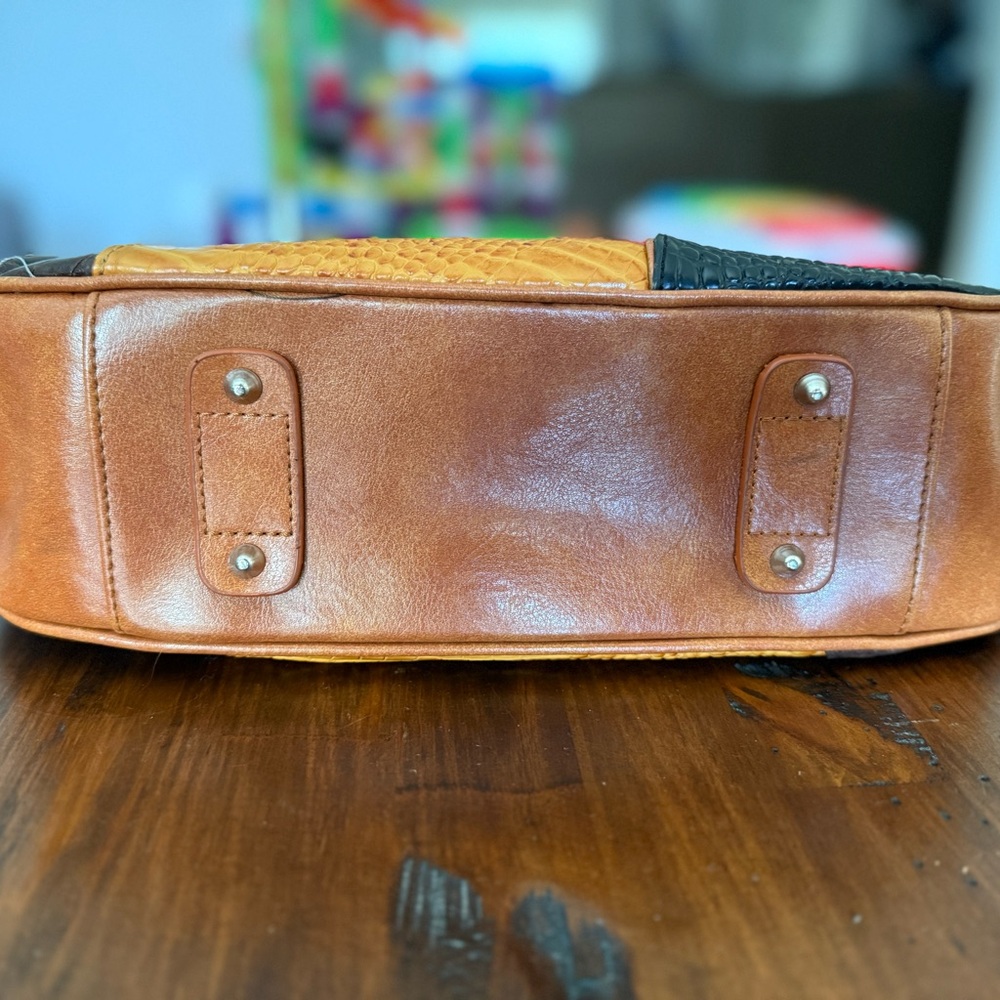 M.C. Multicolor Patchwork Leather Shoulder Bag - Picture 3 of 6